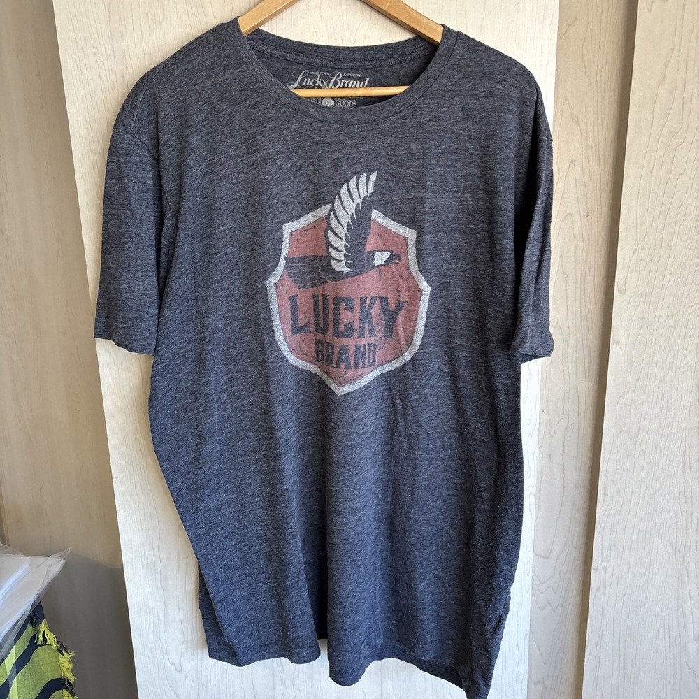 Lucky Brand Men's T-Shirt Durable Goods Size XXL Dark Heathered Gray